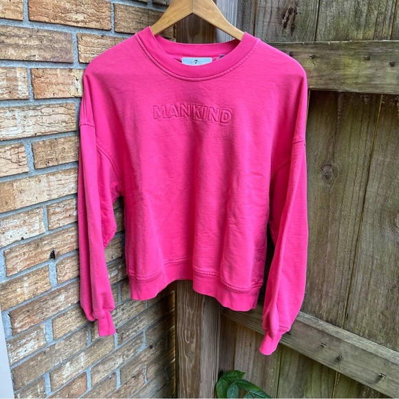 7 For All Mankind Bright Pink Sweatshirt - Picture 1 of 3